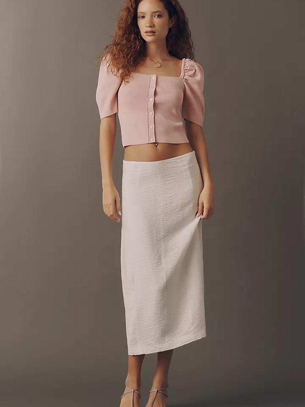 Anthropologie Barrel Midi Skirt